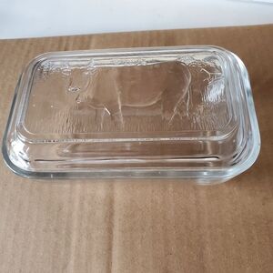Vintage Arcoroc Clear Glass Lidded Butter Dish